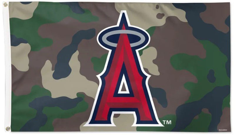 Los Angeles Angels 3x5 camouflage MLB flag with team logo