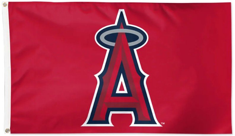 Los Angeles Angels 3x5 MLB flag with deluxe red background