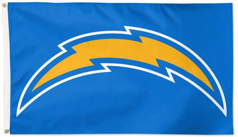 Los Angeles Chargers 3x5 flag with deluxe blue background