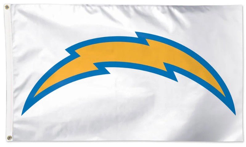 Los Angeles Chargers 3x5 white flag with team logo
