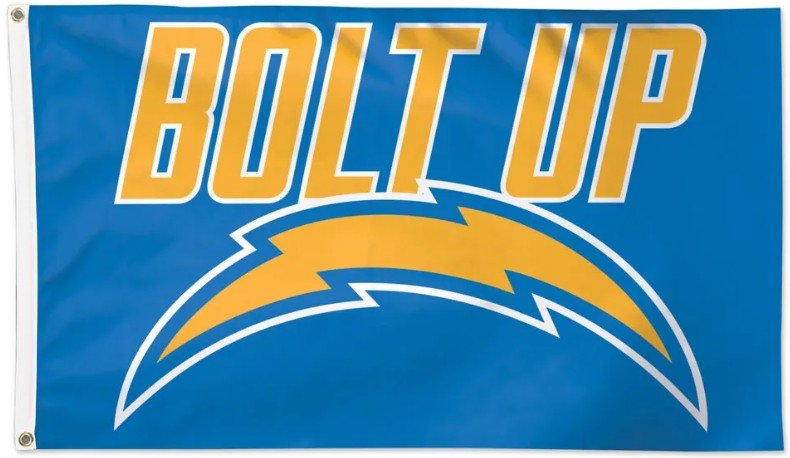 Los Angeles Chargers 3x5 slogan flag made in USA