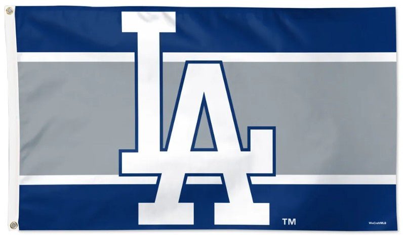 Los Angeles Dodgers 3x5 striped MLB flag with team logo