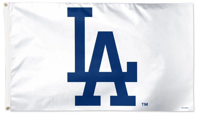 Los Angeles Dodgers 3x5 white flag with team logo