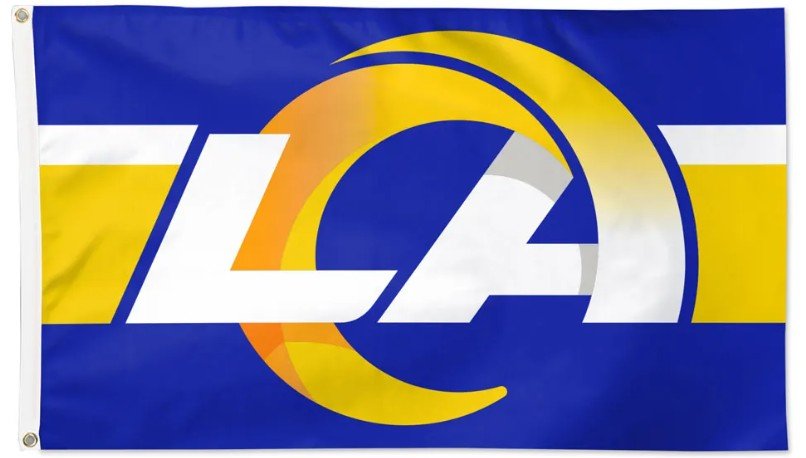 Los Angeles Rams 3x5 Color Rush striped NFL flag with team logo