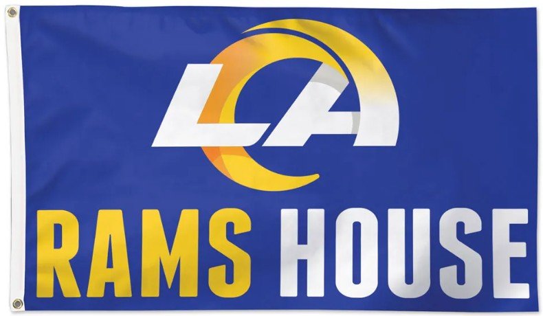 Los Angeles Rams 3x5 slogan flag made in USA