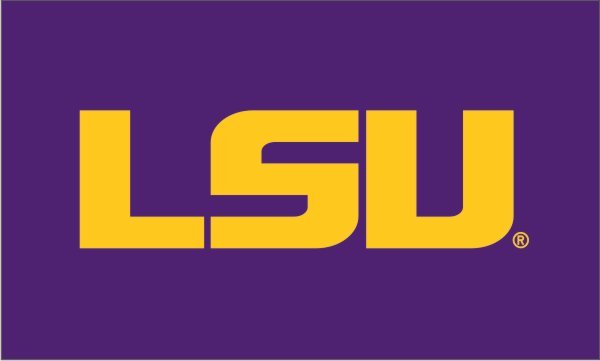 LSU Tigers 3x5 sewn appliqué NCAA flag made in USA