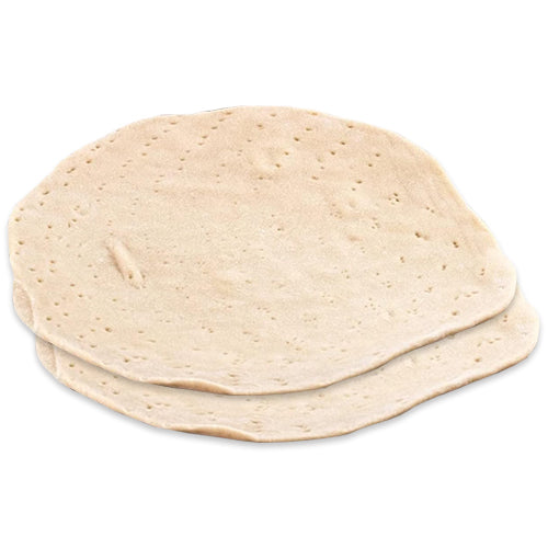 Low Carb Thin Pizza Crusts: two thin pizza crusts.