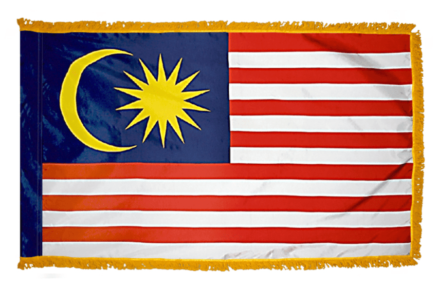 Malaysia Jalur Gemilang nylon flag product image with crescent 14-point star and stripes