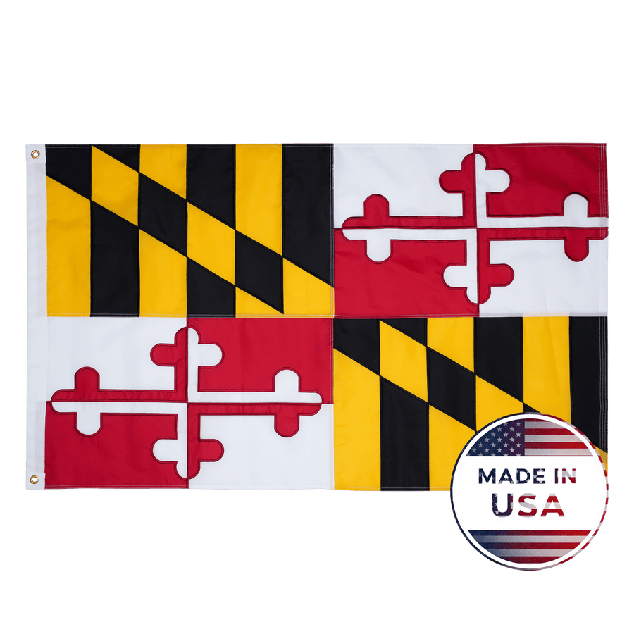 Maryland 3x5 state flag made in USA with embroidered Calvert and Crossland design