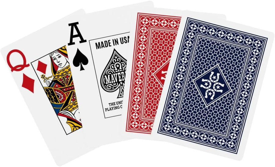 Maverick Playing Cards Brick (12 Decks, Red & Blue) – Jumbo Index – Made in USA