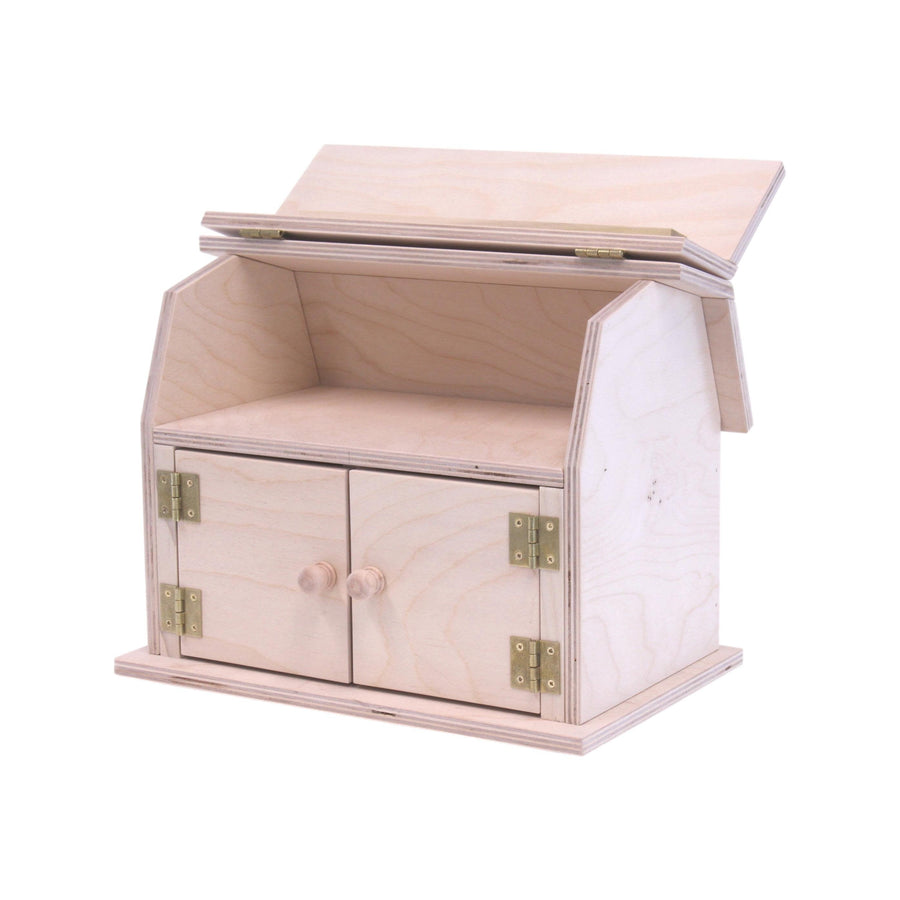 Mini Wooden Hip-Roof Toy Barn