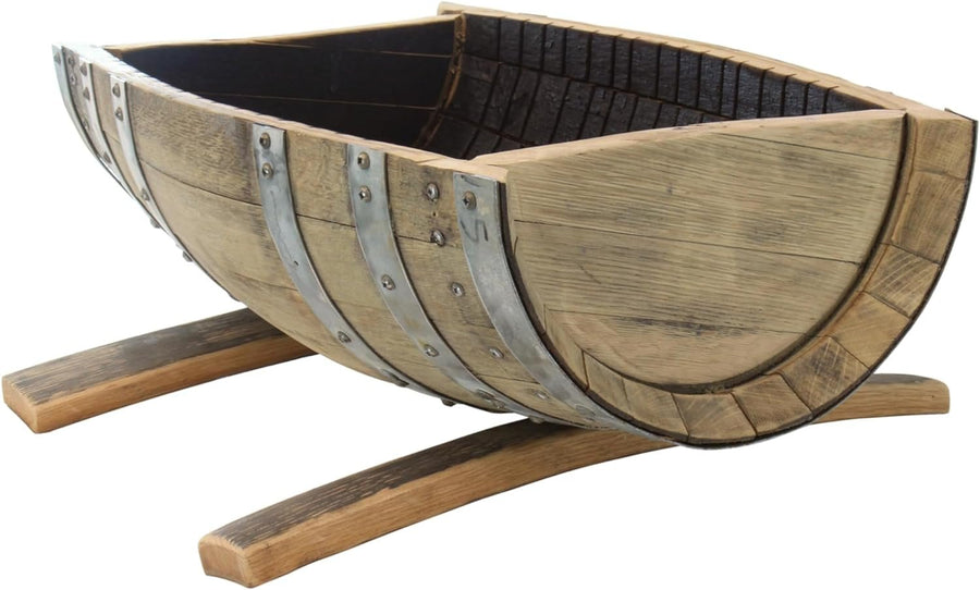 Reclaimed Oak Whiskey Barrel Planter