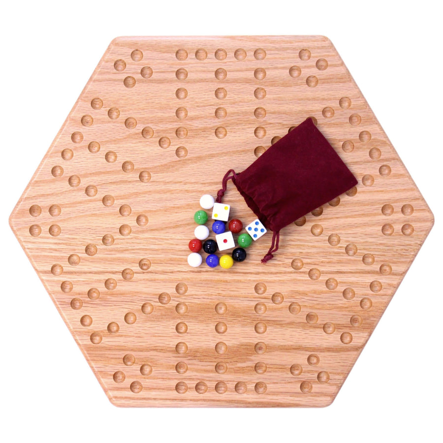 Solid Oak 16" Wide Aggravation Game Board, Unpainted Holes, Double-sided