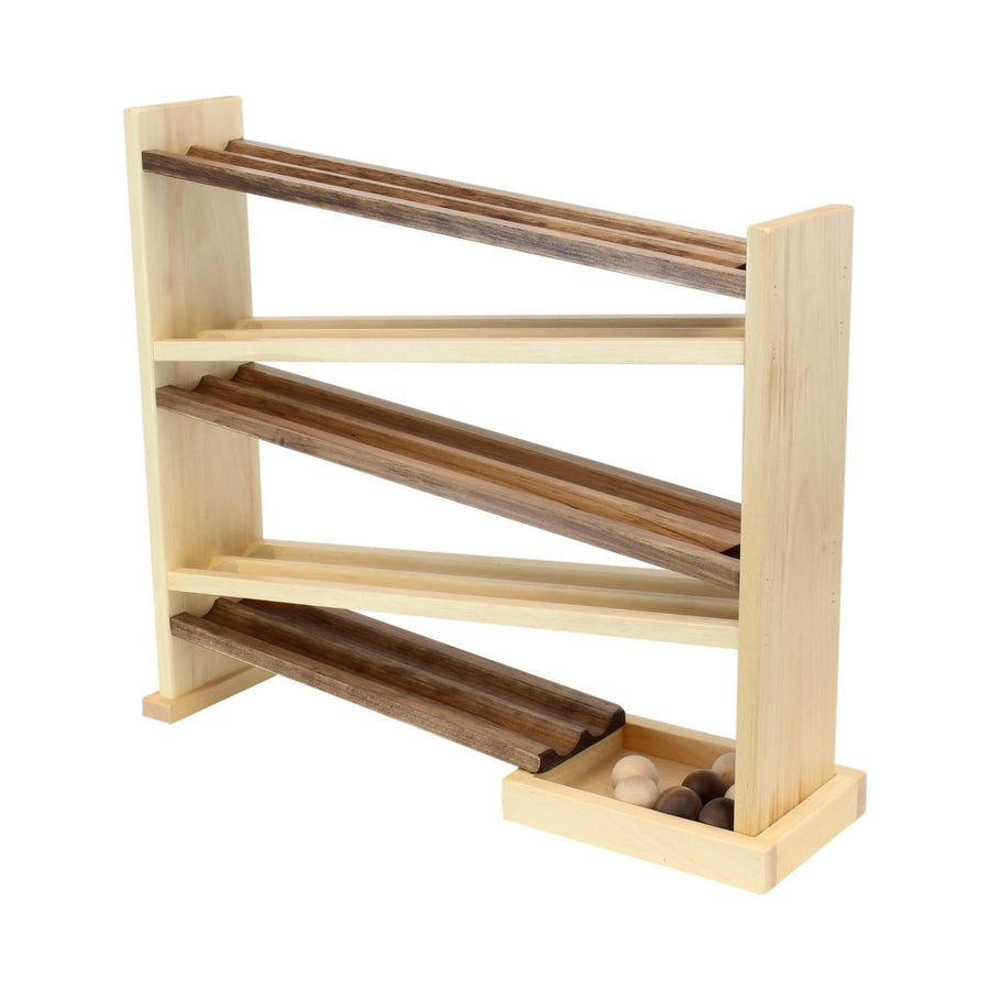 Wooden Ball Roller Racetrack with 8 Wooden Balls