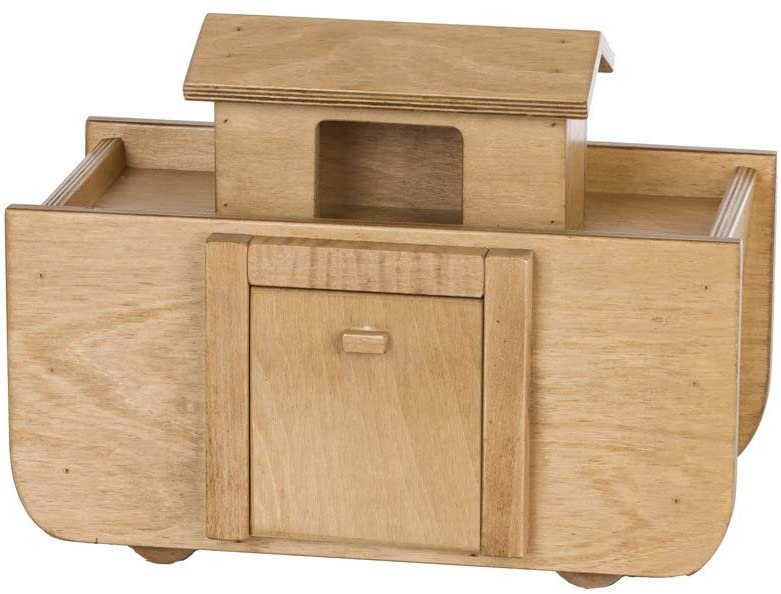 Wooden Noah’s Ark with its front door closed