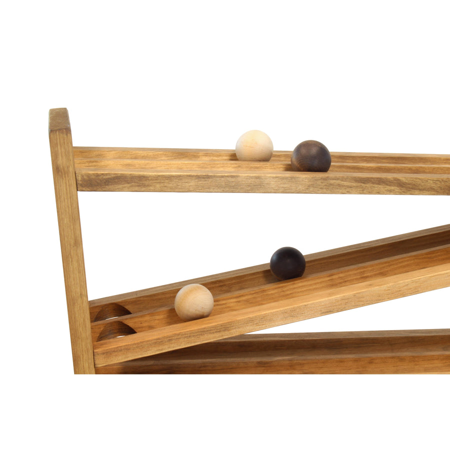 Wooden Ball Roller Racetrack with 8 Wooden Balls