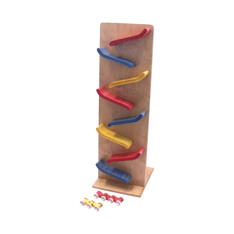 30-Inch Wooden Train Roller Track with 2 Trains