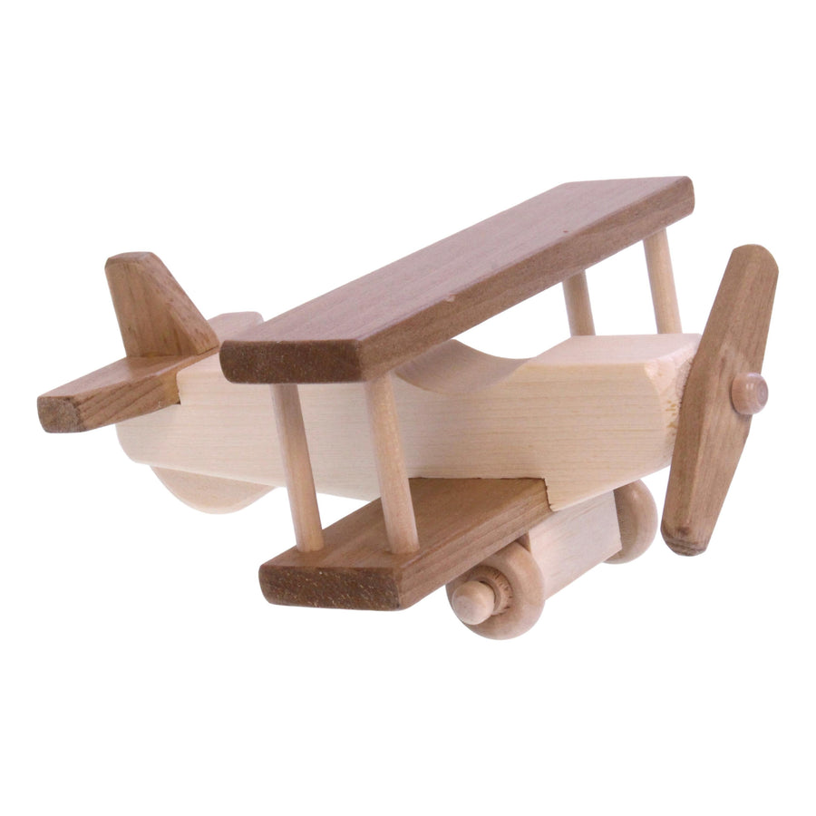 Wooden Toy Airplane with Spinning Propeller