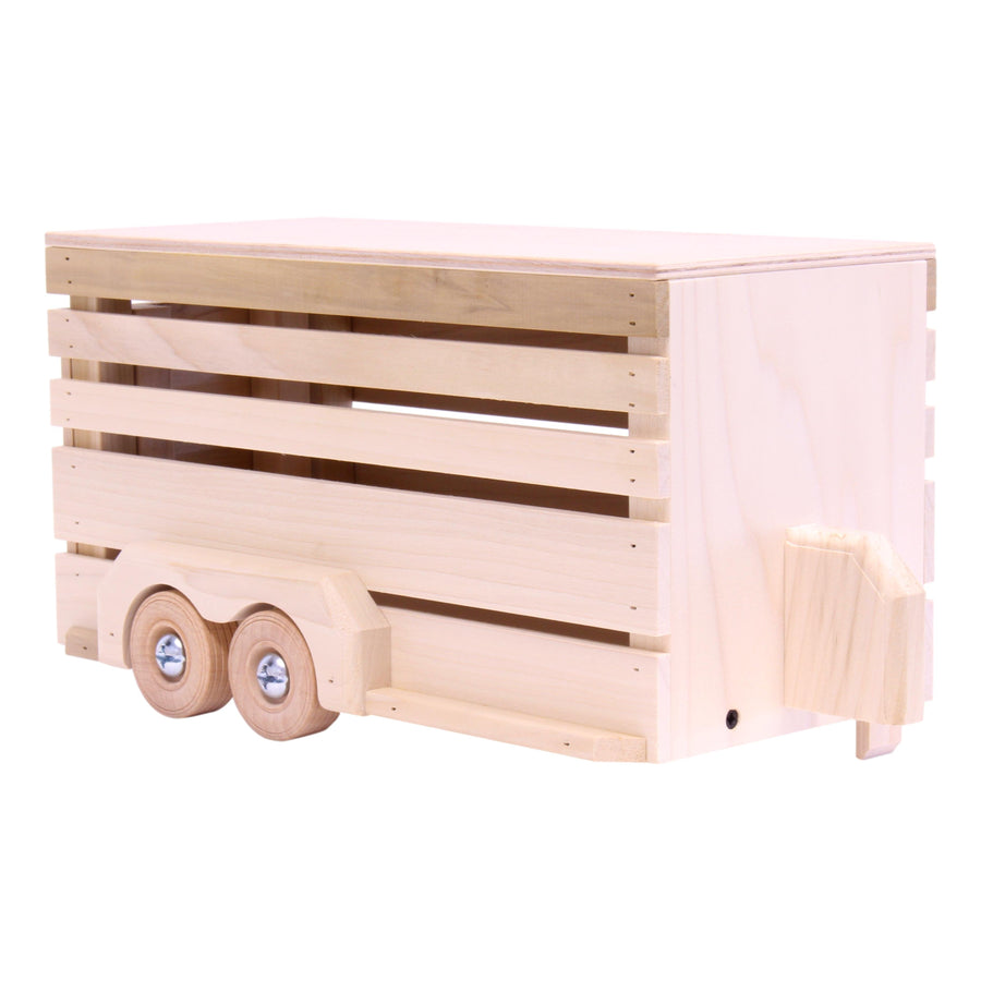 Unfinished Wooden Horse Trailer Toy