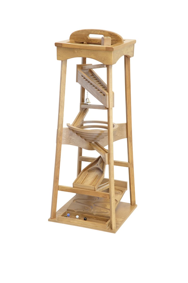 39-Inch Wooden Pyramid Marble Run