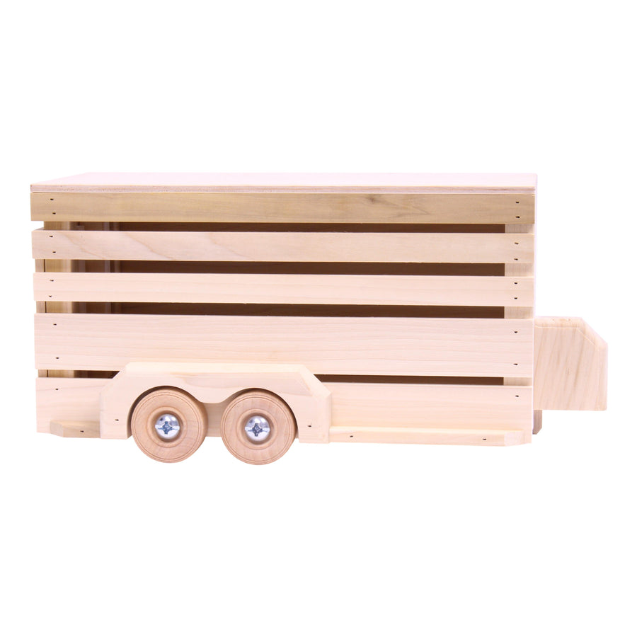 Unfinished Wooden Horse Trailer Toy