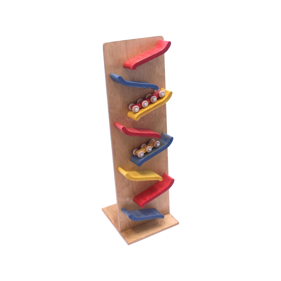 30-Inch Wooden Train Roller Track with 2 Trains