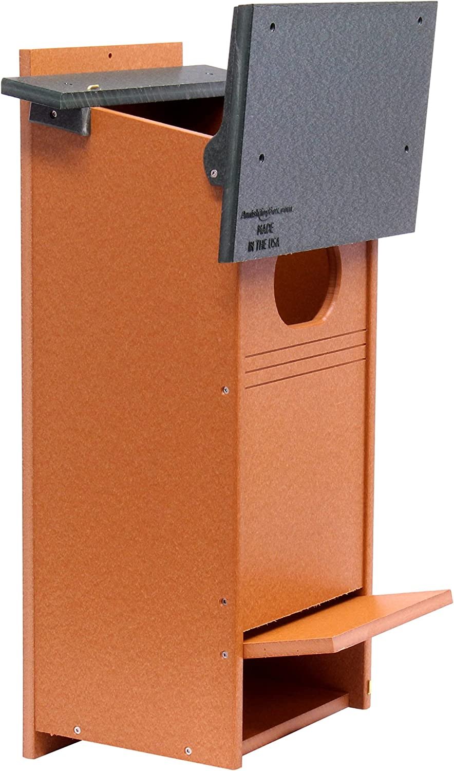 Wood Duck Bird House, Made with Durable Poly Lumber, Post-Mount Design