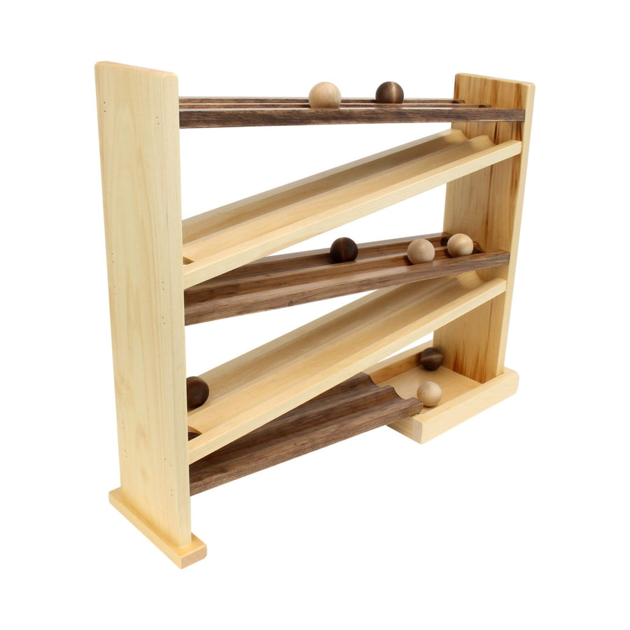 Wooden Ball Roller Racetrack with 8 Wooden Balls