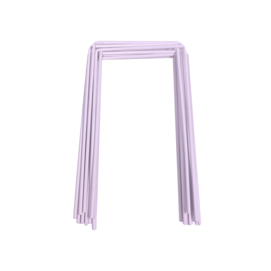 Nested white metal croquet wickets