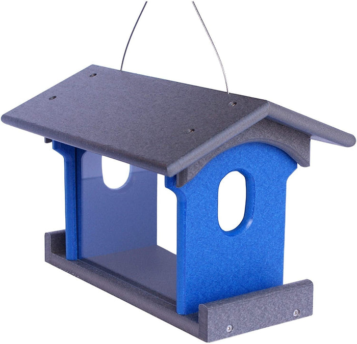 Amish-Made Bluebird Feeder, Made With Poly Lumber, For Feeding Mealworms