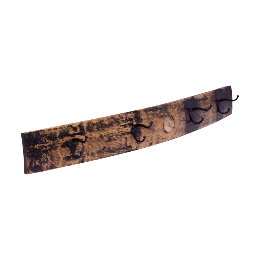 Reclaimed Oak Barrel-Stave Coat Rack