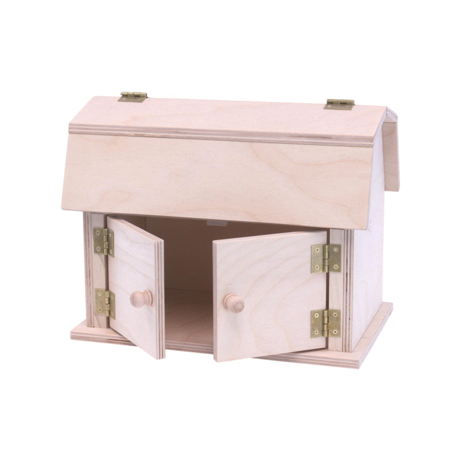 Mini Wooden Hip-Roof Toy Barn