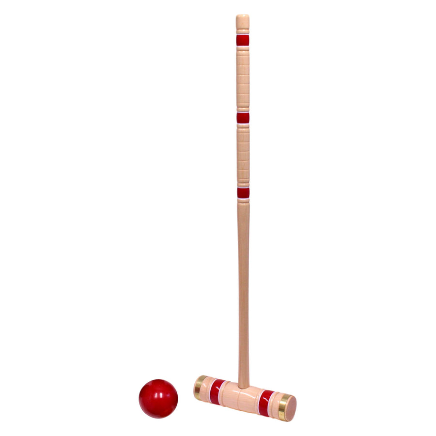 Maple croquet mallet with painted color bands