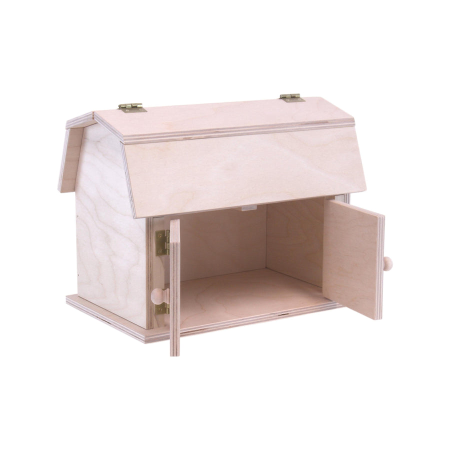 Mini Wooden Hip-Roof Toy Barn