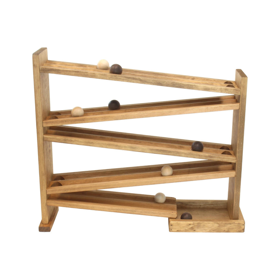 Wooden Ball Roller Racetrack with 8 Wooden Balls