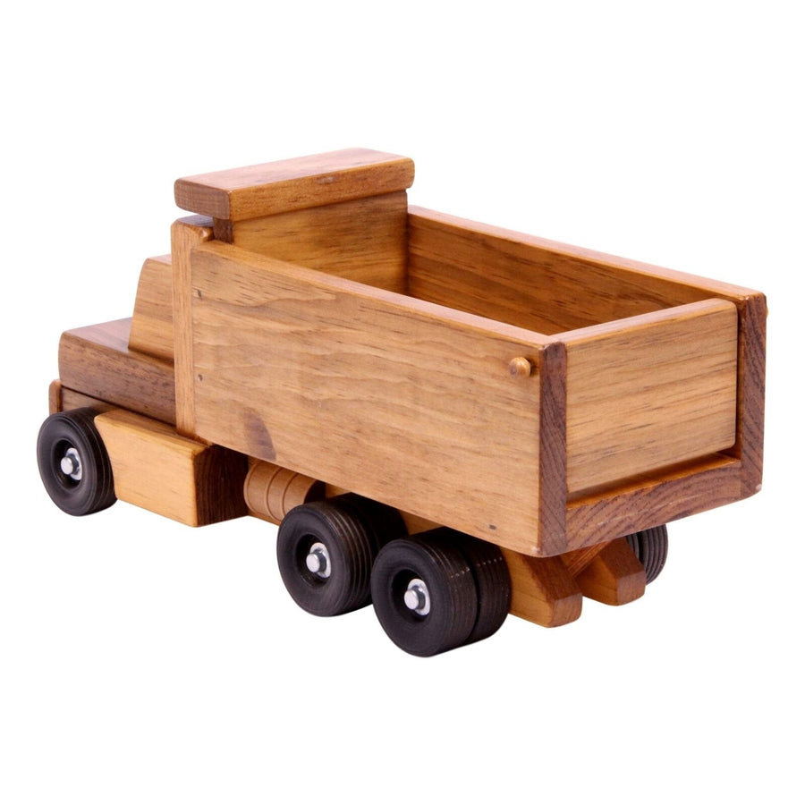 Wooden Dump Truck Toy with Tilting Bed