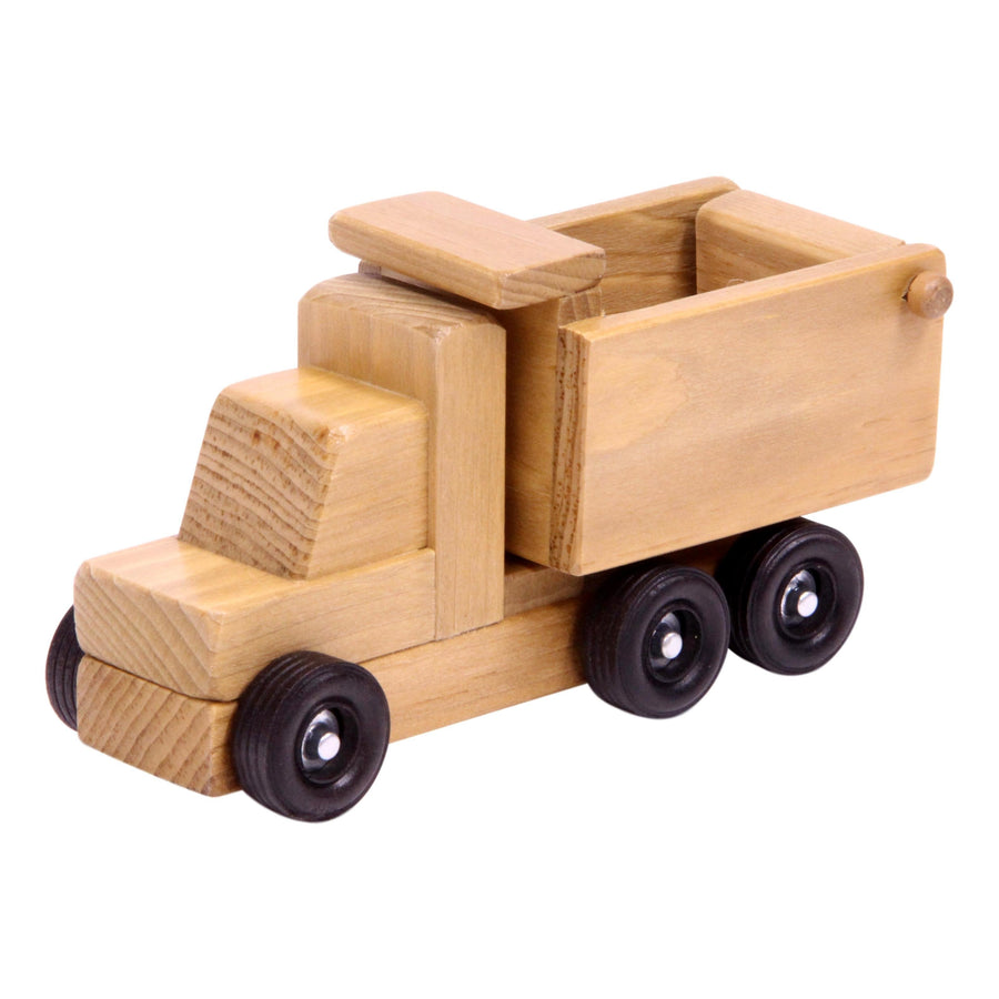 Wooden Dump Truck Toy with Tilting Bed