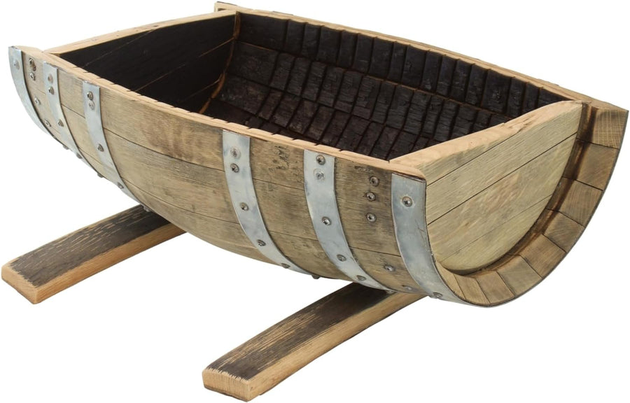 Reclaimed Oak Whiskey Barrel Planter