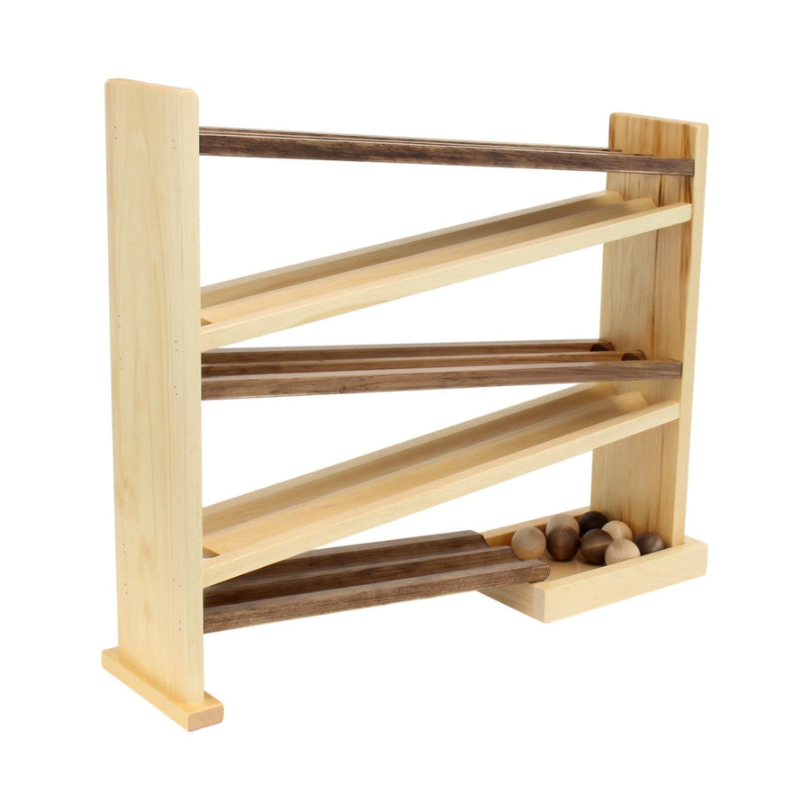 Wooden Ball Roller Racetrack with 8 Wooden Balls