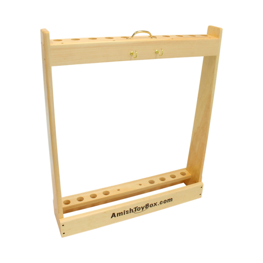 Empty wooden croquet storage holder