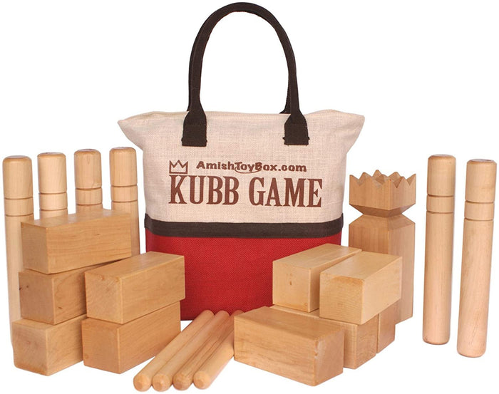 Maple Hardwood Kubb Game Set with Carry Bag