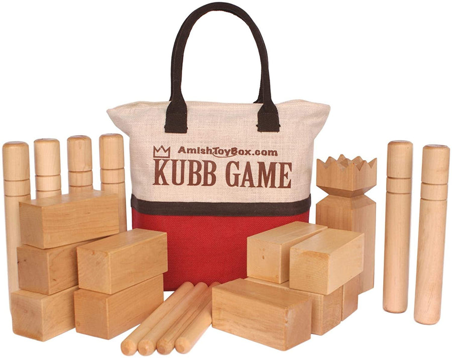Maple Hardwood Kubb Game Set with Carry Bag