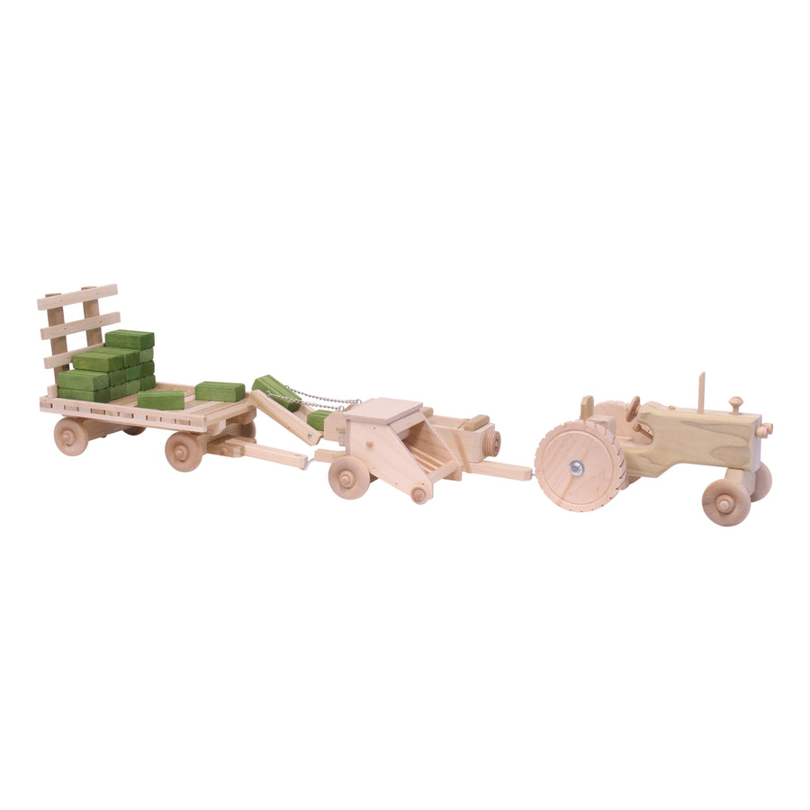 Wooden Hay Baling Farm Toy Set