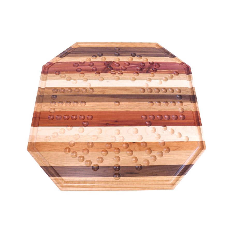 Multi-Wood Aggravation Marble Game Board Set, 24" Wide