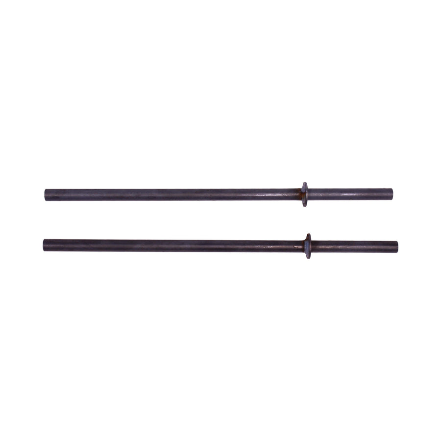 Two quoits stakes with welded depth washers