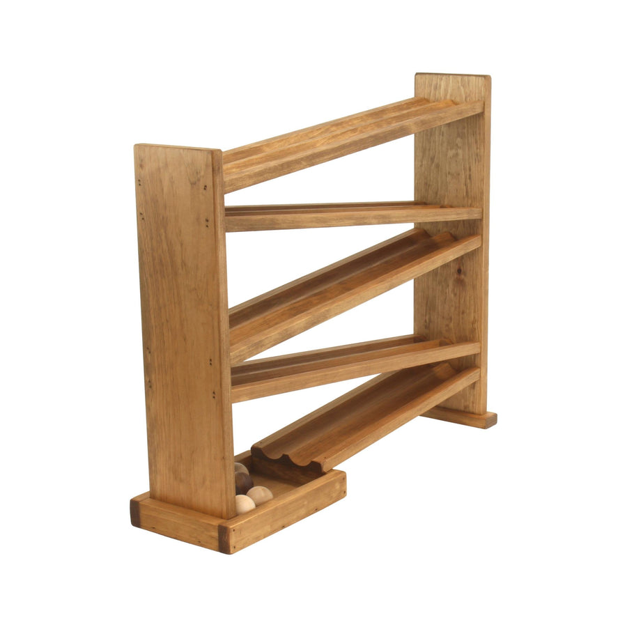Wooden Ball Roller Racetrack with 8 Wooden Balls