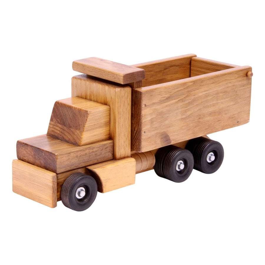 Wooden Dump Truck Toy with Tilting Bed