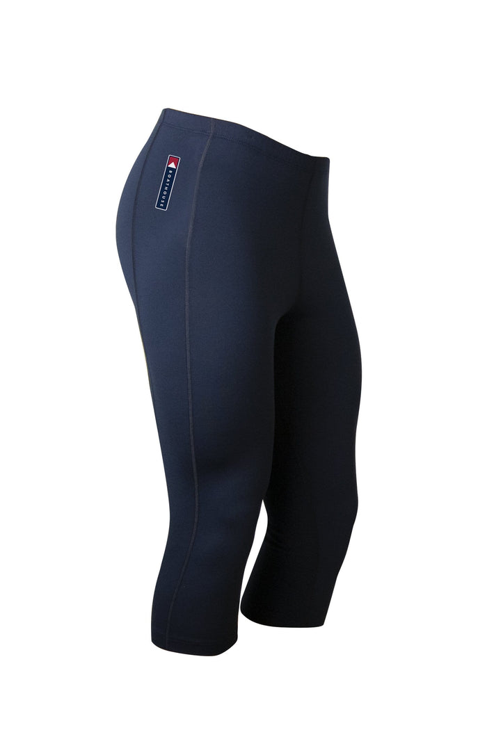 Men’s Durastretch Training Tights: navy three-quarter tights, front view.