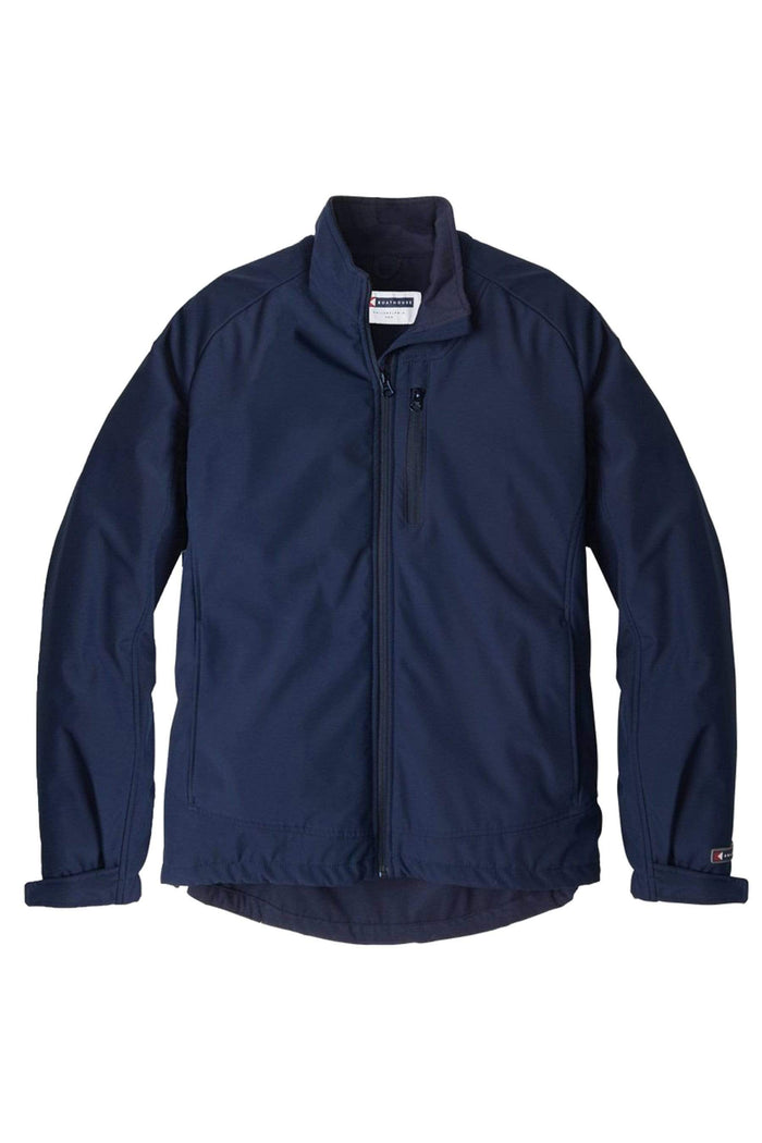 Men’s Equinox Softshell Jacket: navy, front view.