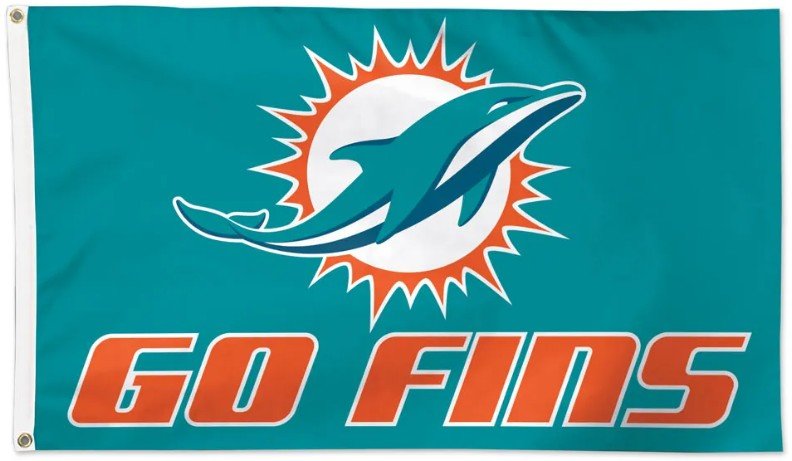 Miami Dolphins 3x5 slogan flag made in USA